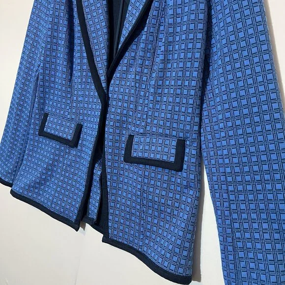 CAbi Scholarship Knit Blazer Jacket Medium Size Navy Blue Stretch Career Work - Picture 6 of 14